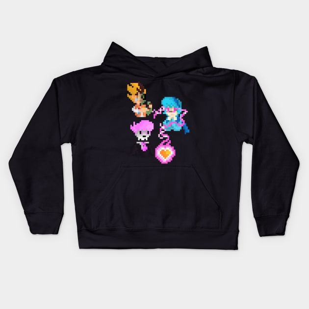 Pixel Mystery Skulls Kids Hoodie by namdecent